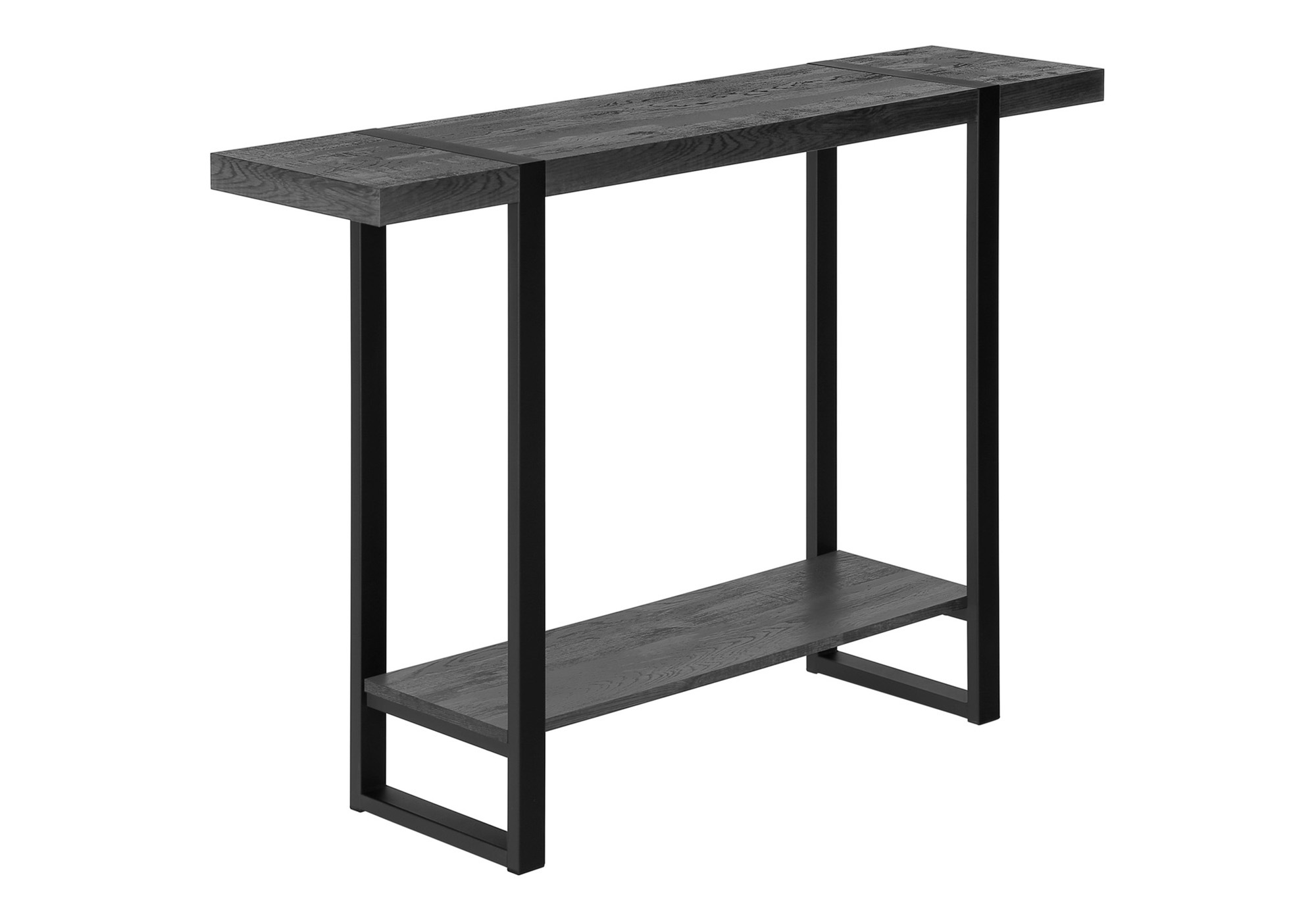 ACCENT TABLE - 48"L / BLACK RECLAIMED WOOD-LOOK / BLACK 